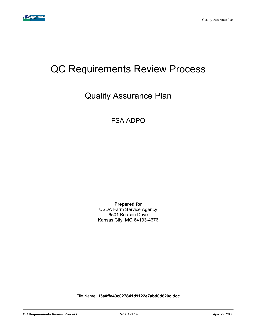 QC Requirements Review Process