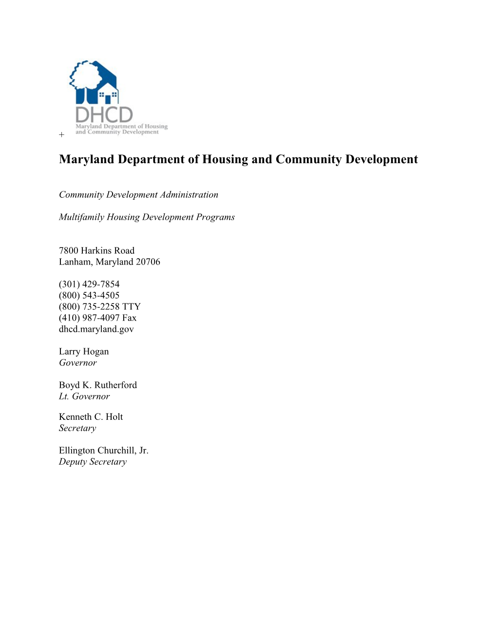 Maryland Department of Housing and Community Development s1