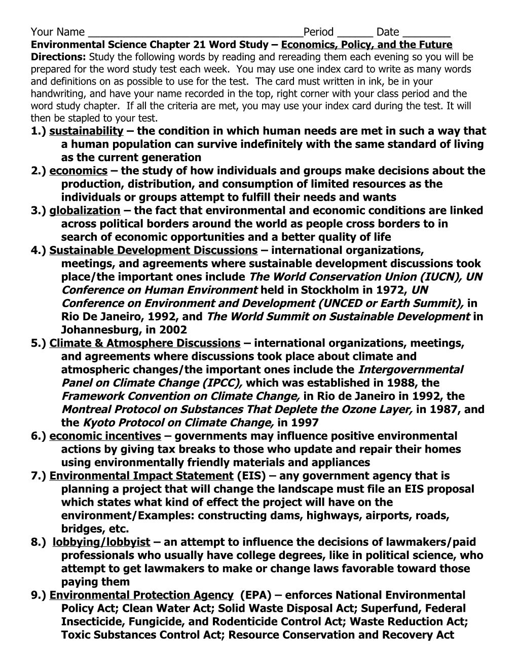 Chapter 21 E S Word Study Economics Policy And The Future