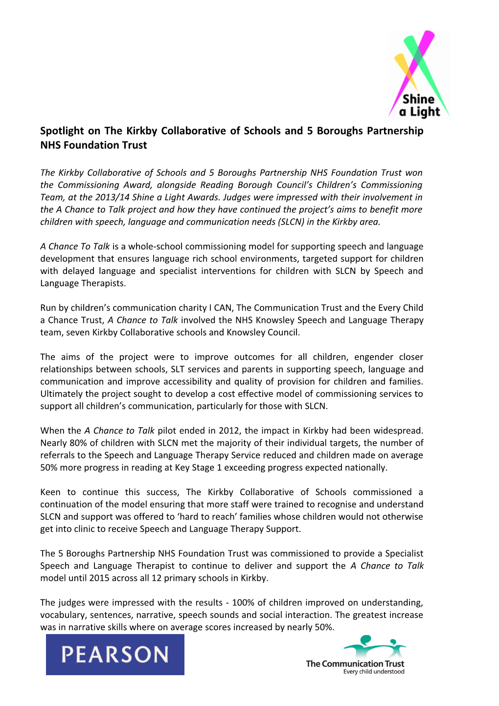Spotlight on the Kirkby Collaborative of Schools and 5 Boroughs Partnership NHS Foundation