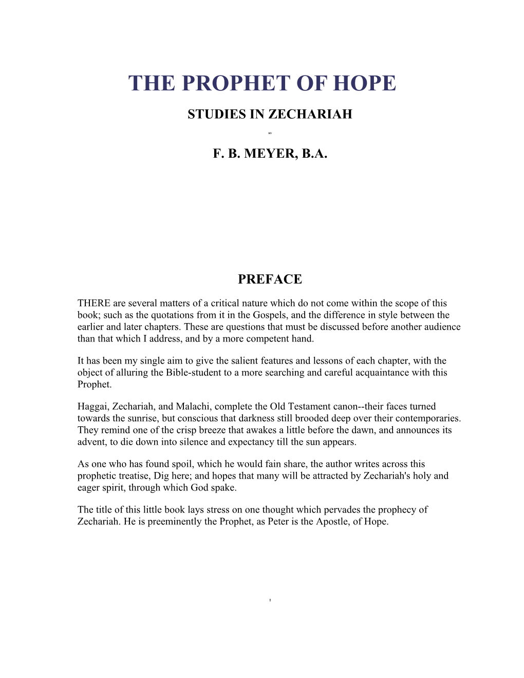 The Prophet of Hope
