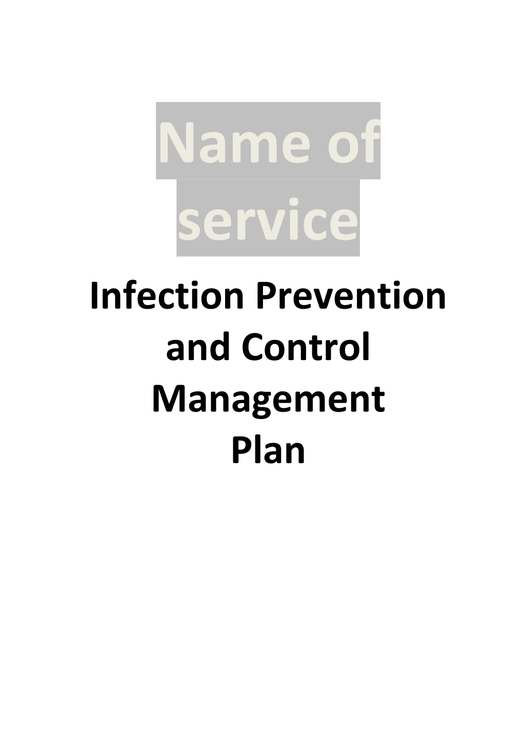Infection Prevention and Control Management