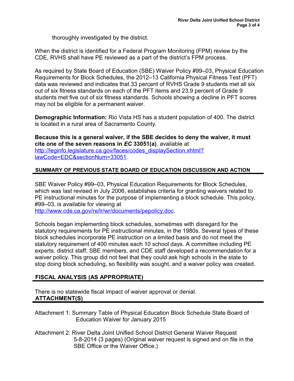 January 2015 Waiver Item W-02 - Meeting Agendas (CA State Board of Education)