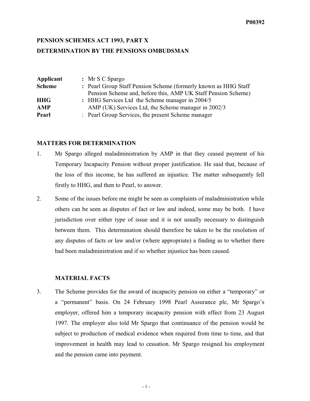 Pension Schemes Act 1993, Part X s45