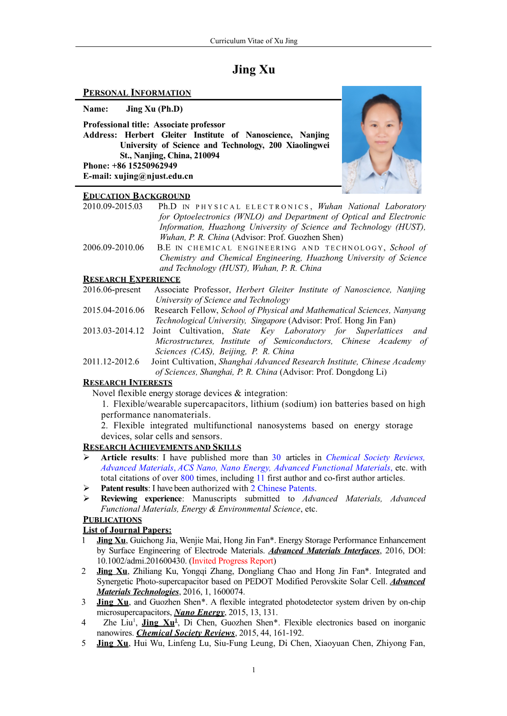 Professional Title: Associate Professor