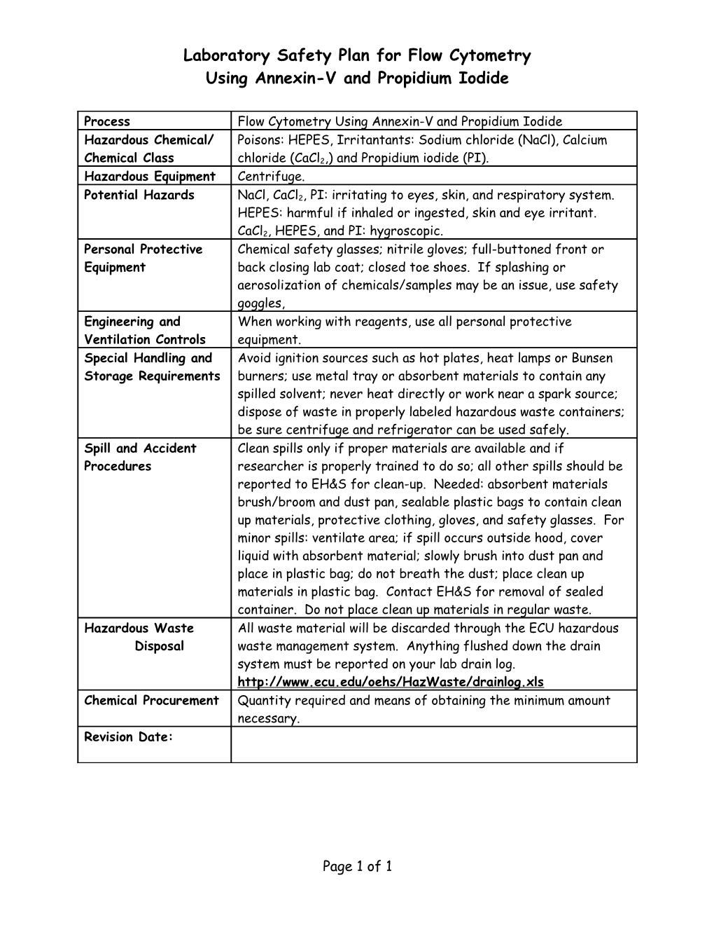 Excerpt from a University's Procedure for Preparing Chemical Hygiene Plans s3