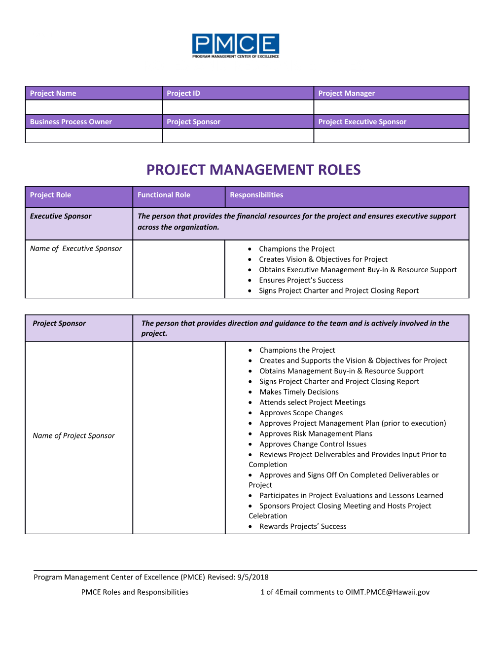 Project Management Roles