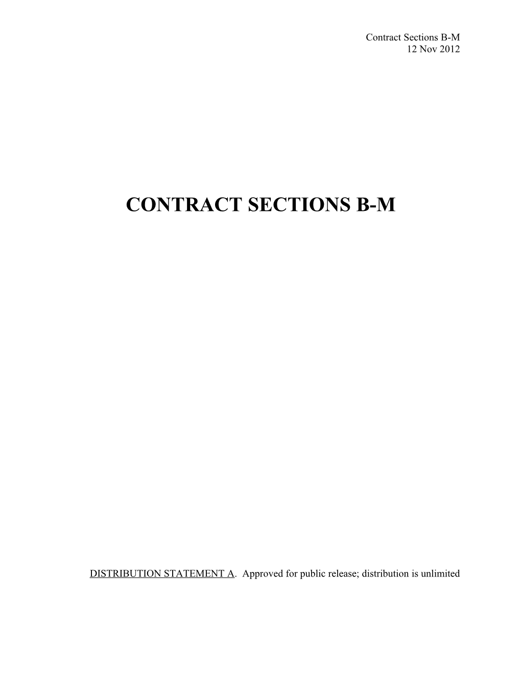 Contract Sections B-M