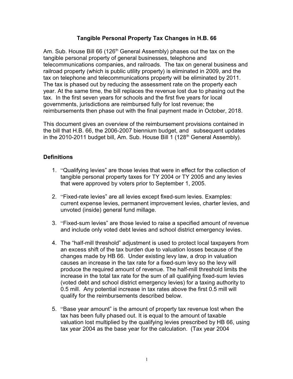 Tangible Personal Property Tax Changes In H