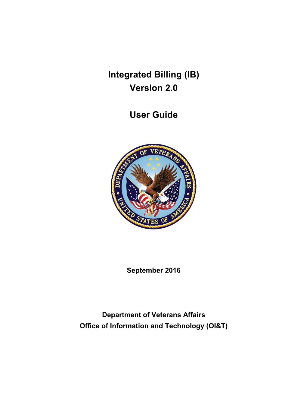 Integrated Billing (IB) Version 2.0 User Guide