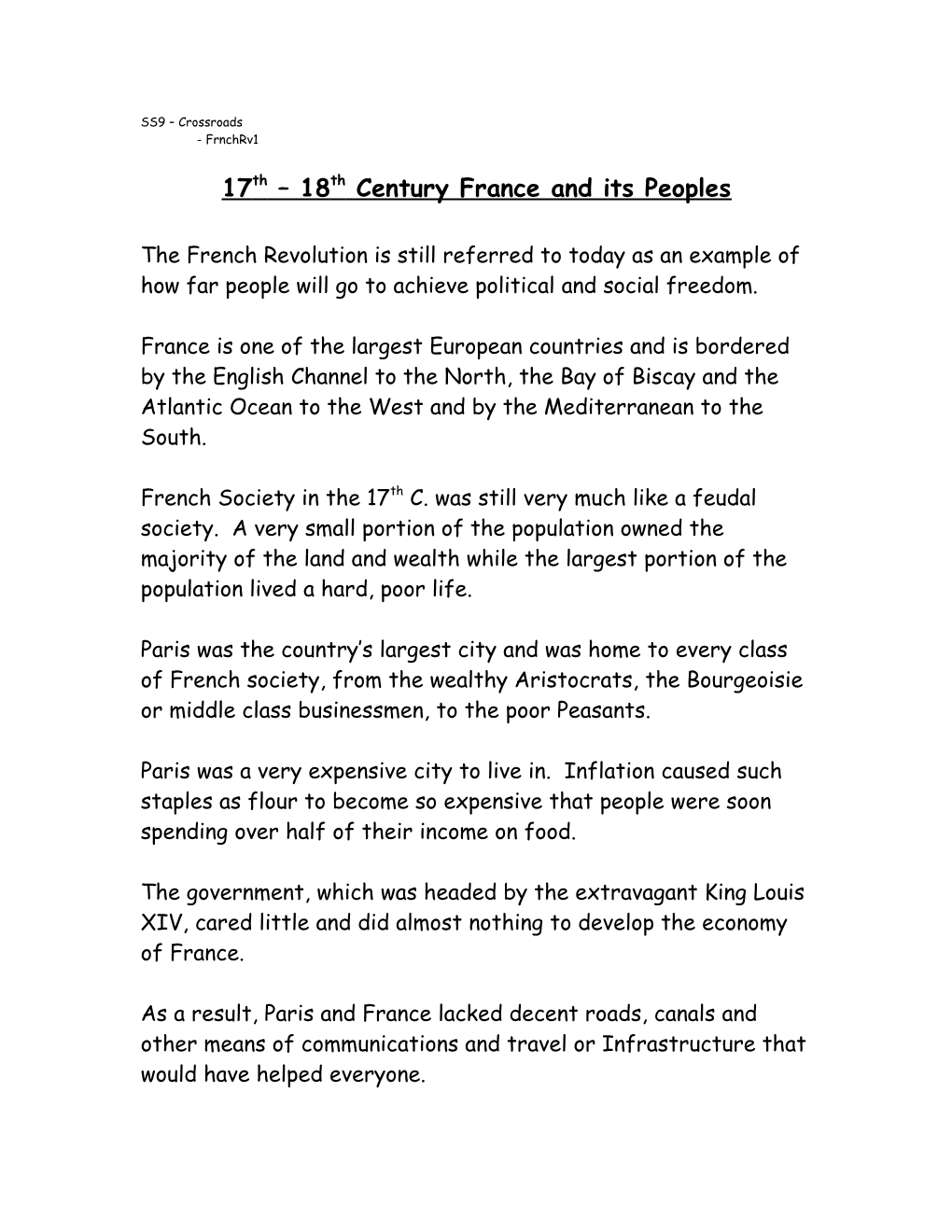 17Th 18Th Century France and Its Peoples