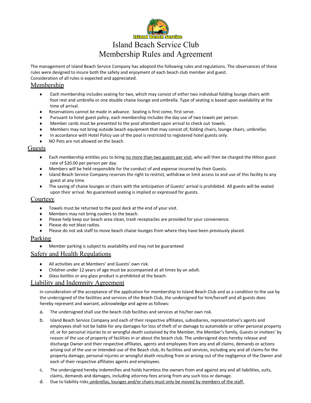 Membership Rules and Agreement