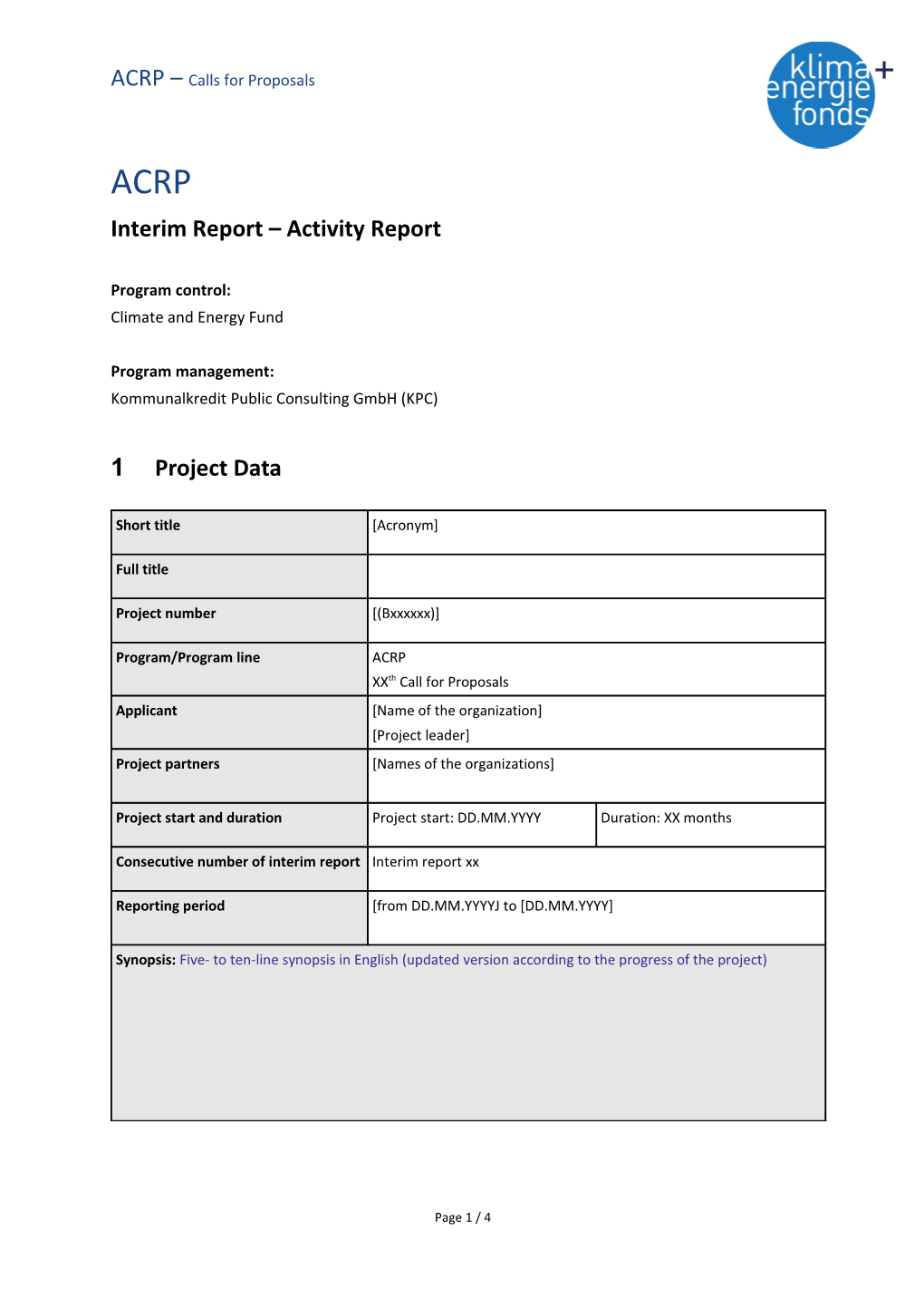 Interim Report Activity Report