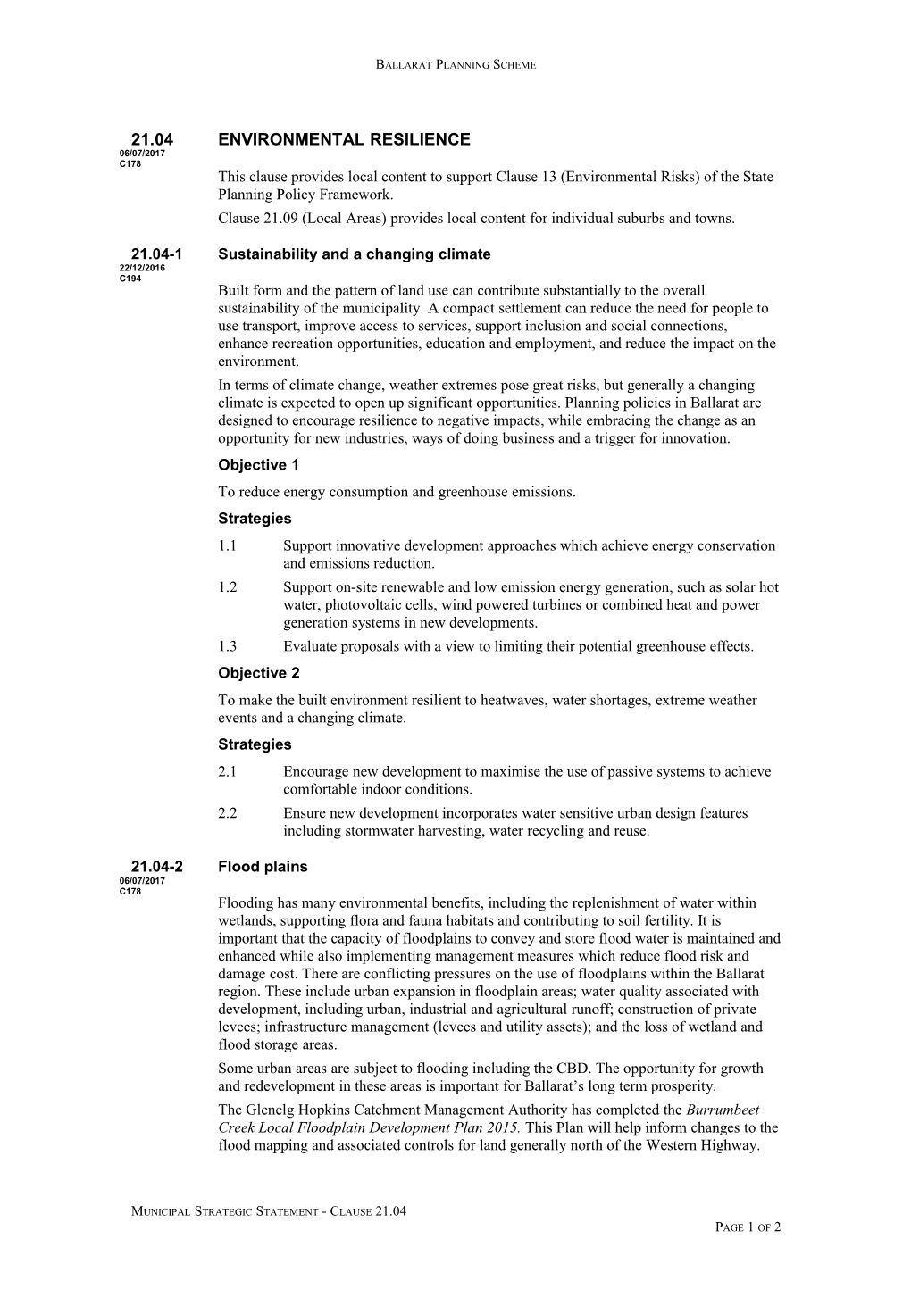 Ballarat Planning Scheme