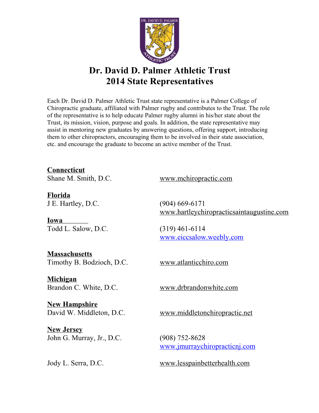 Dr. David D. Palmer Athletic Trust