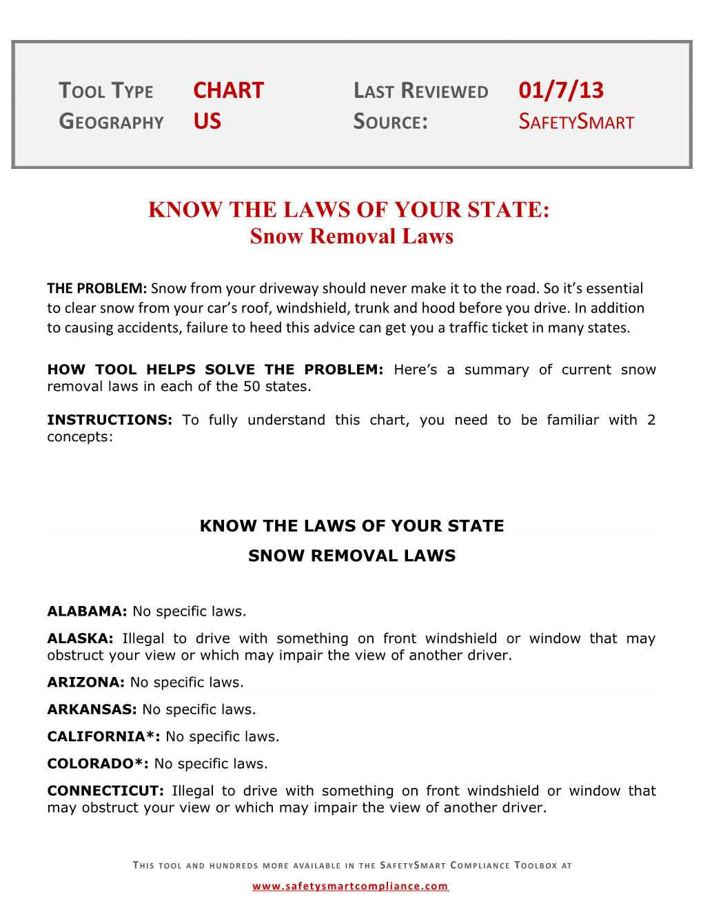 Know the Laws of Your State