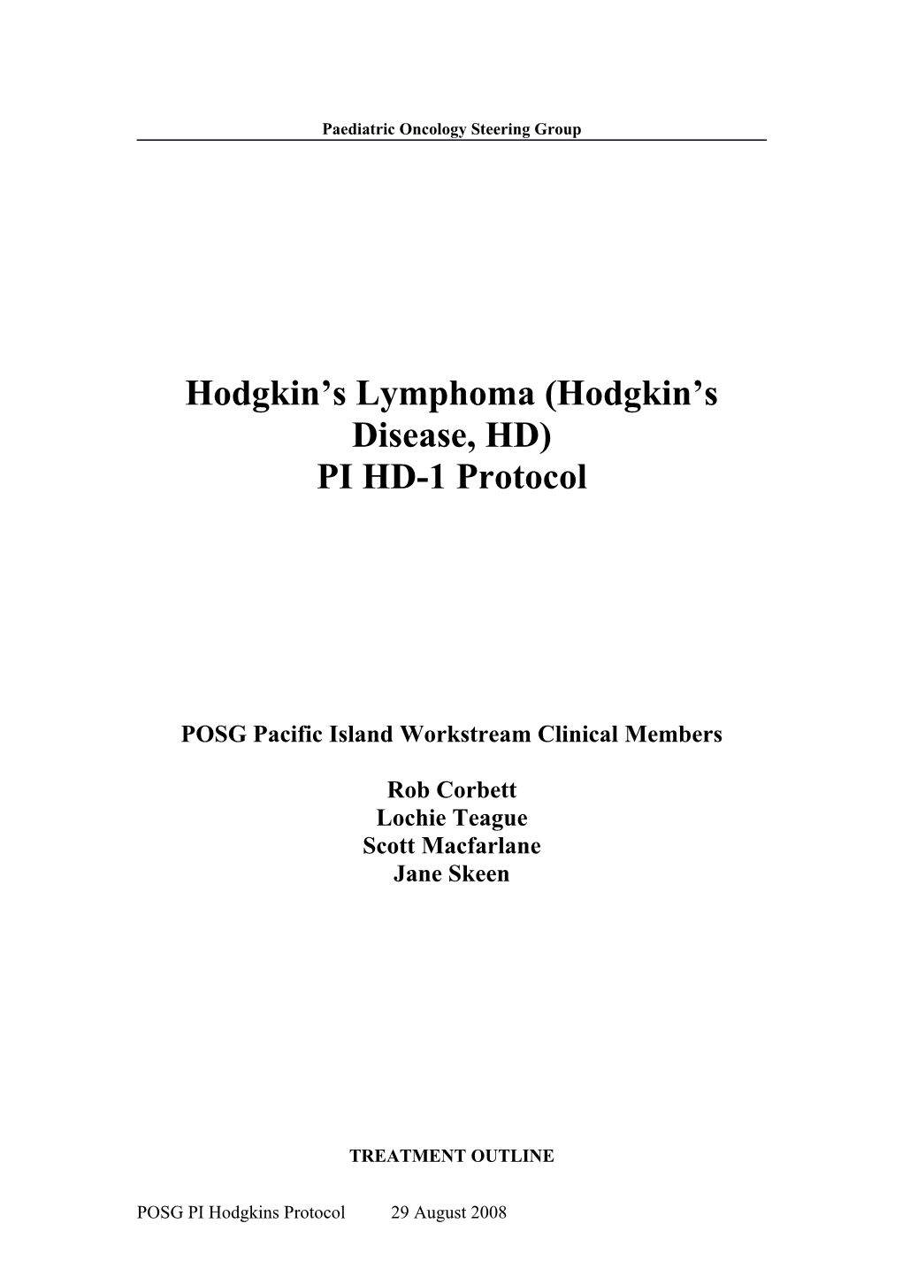 Hodgkin S Lymphoma (Hodgkin S Disease, Hd)