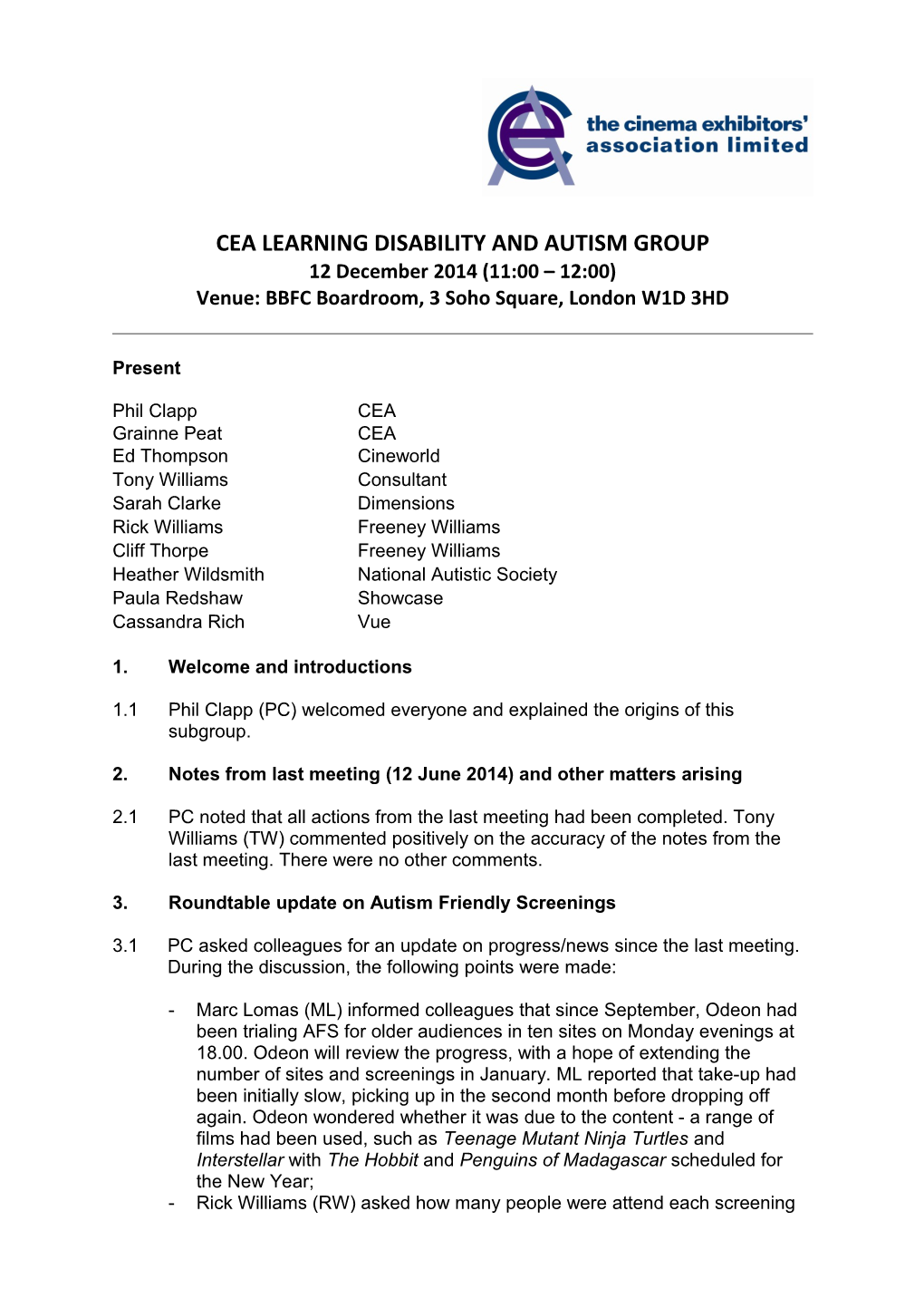 Cealearning Disability and Autismgroup