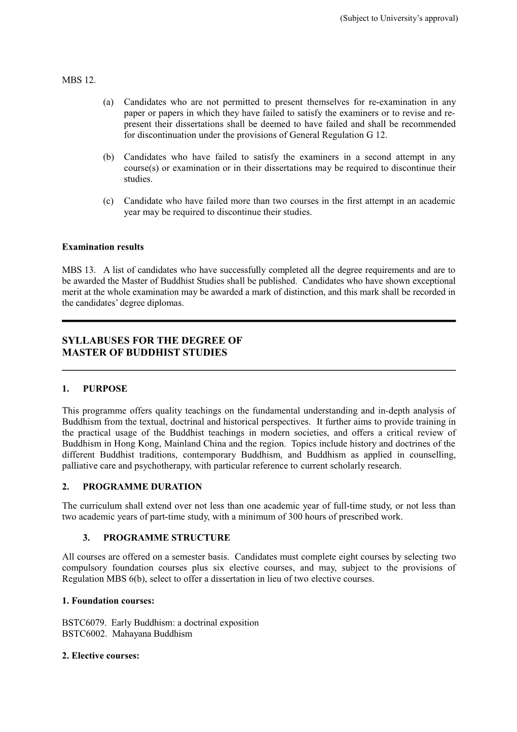 Regulations for the Degree Of s2