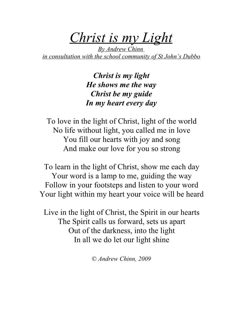 Christ Is My Light