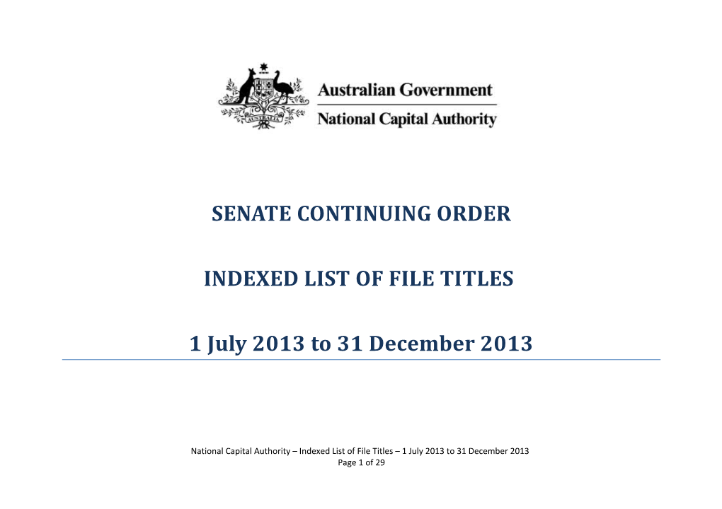 Indexed List of File Titles