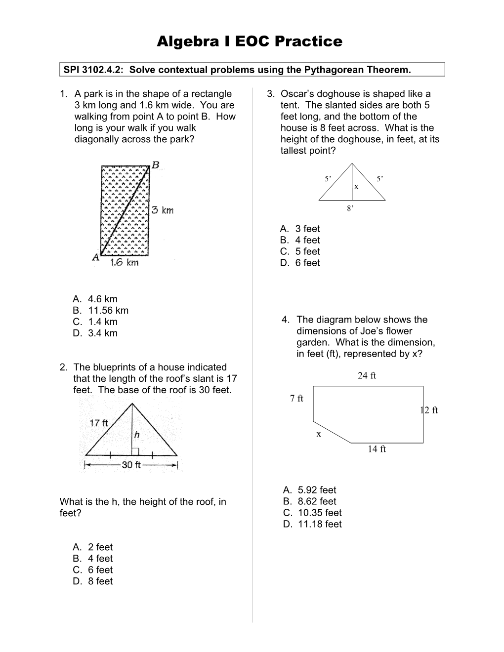 Algebra I EOC Practice #1