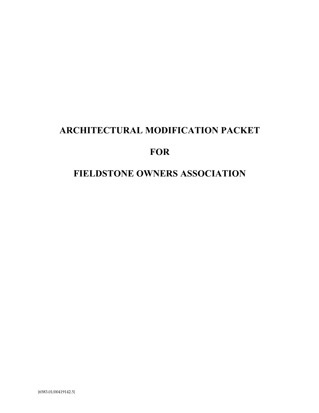 Architectural Modification Packet