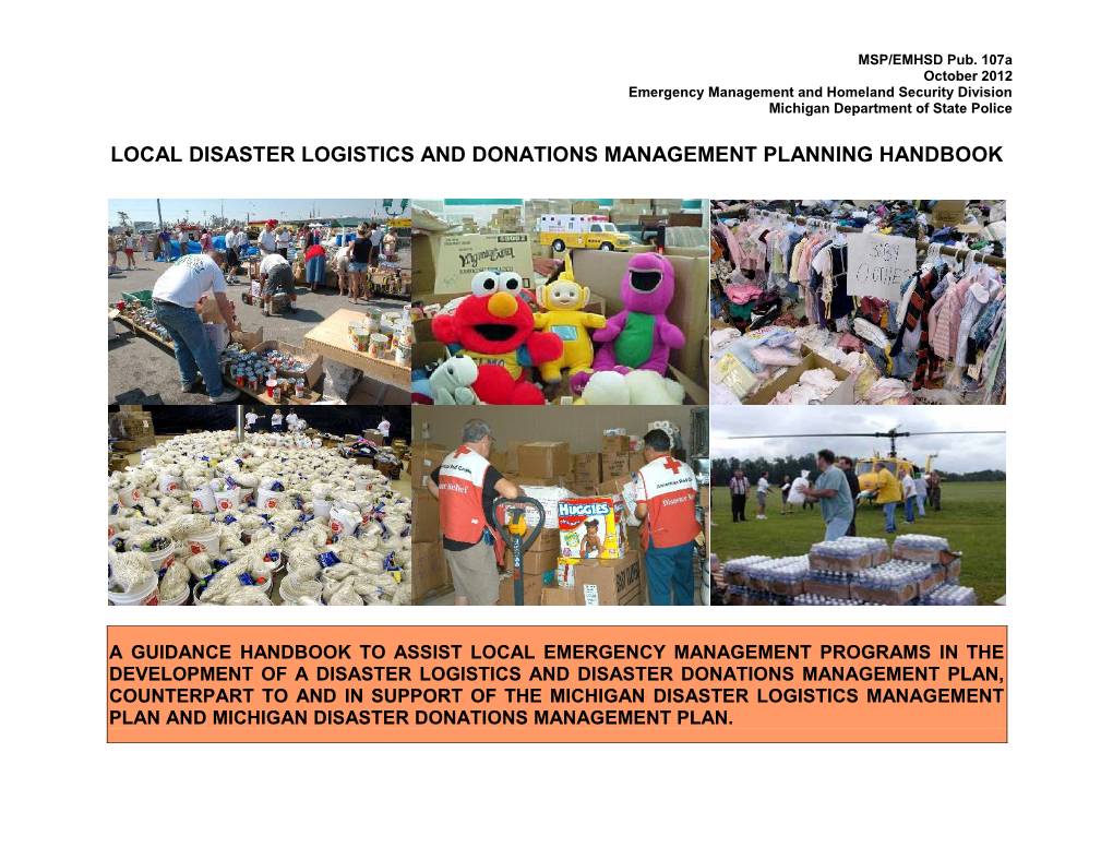 Disaster Donations Management Plan