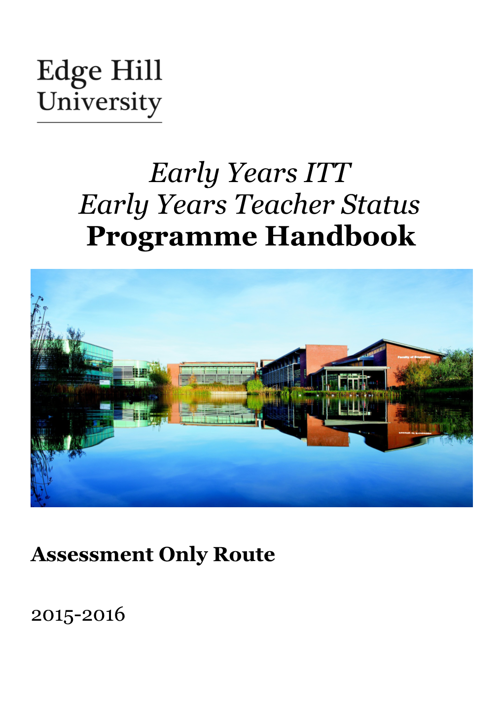 Early Years Teacher Status Programme Handbook