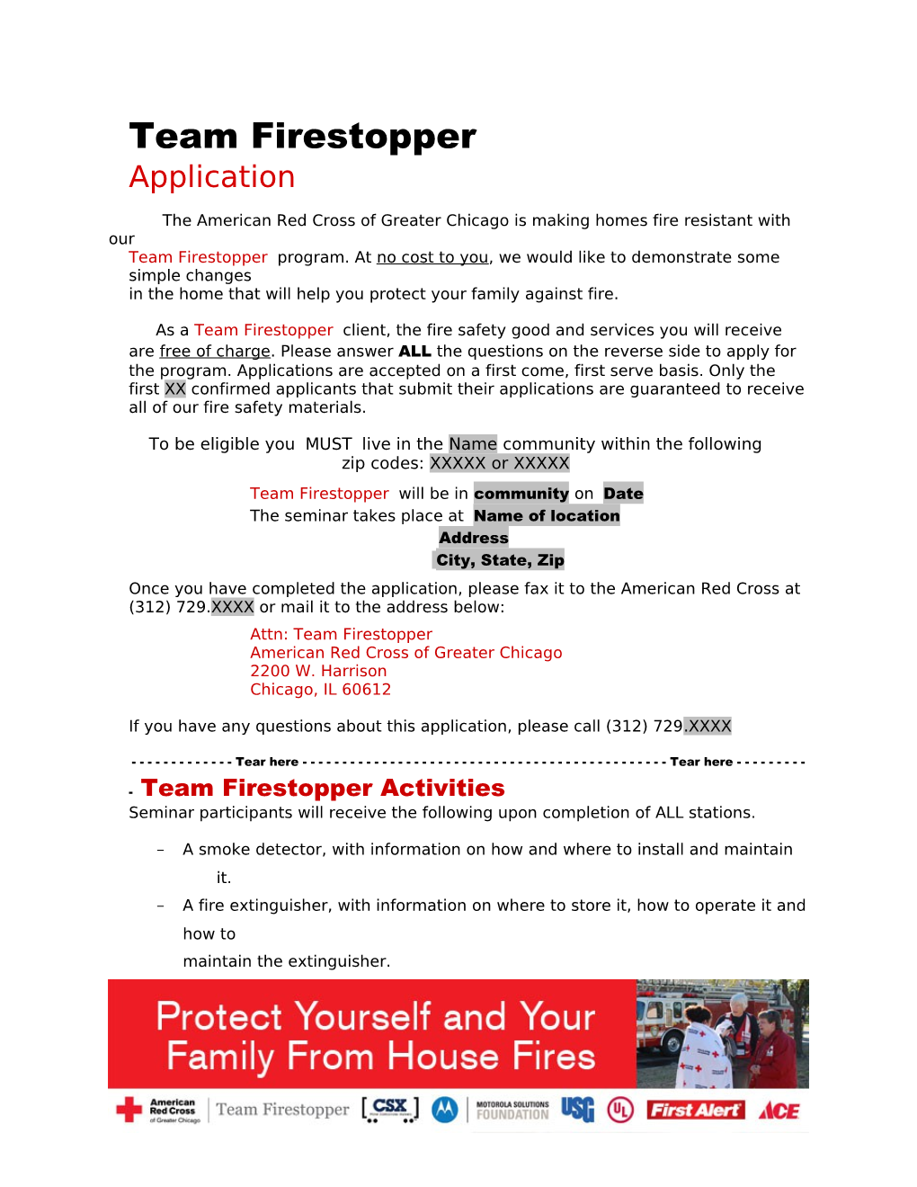 Team Firestopper Program. at No Cost to You, We Would Like to Demonstrate Some Simple Changes