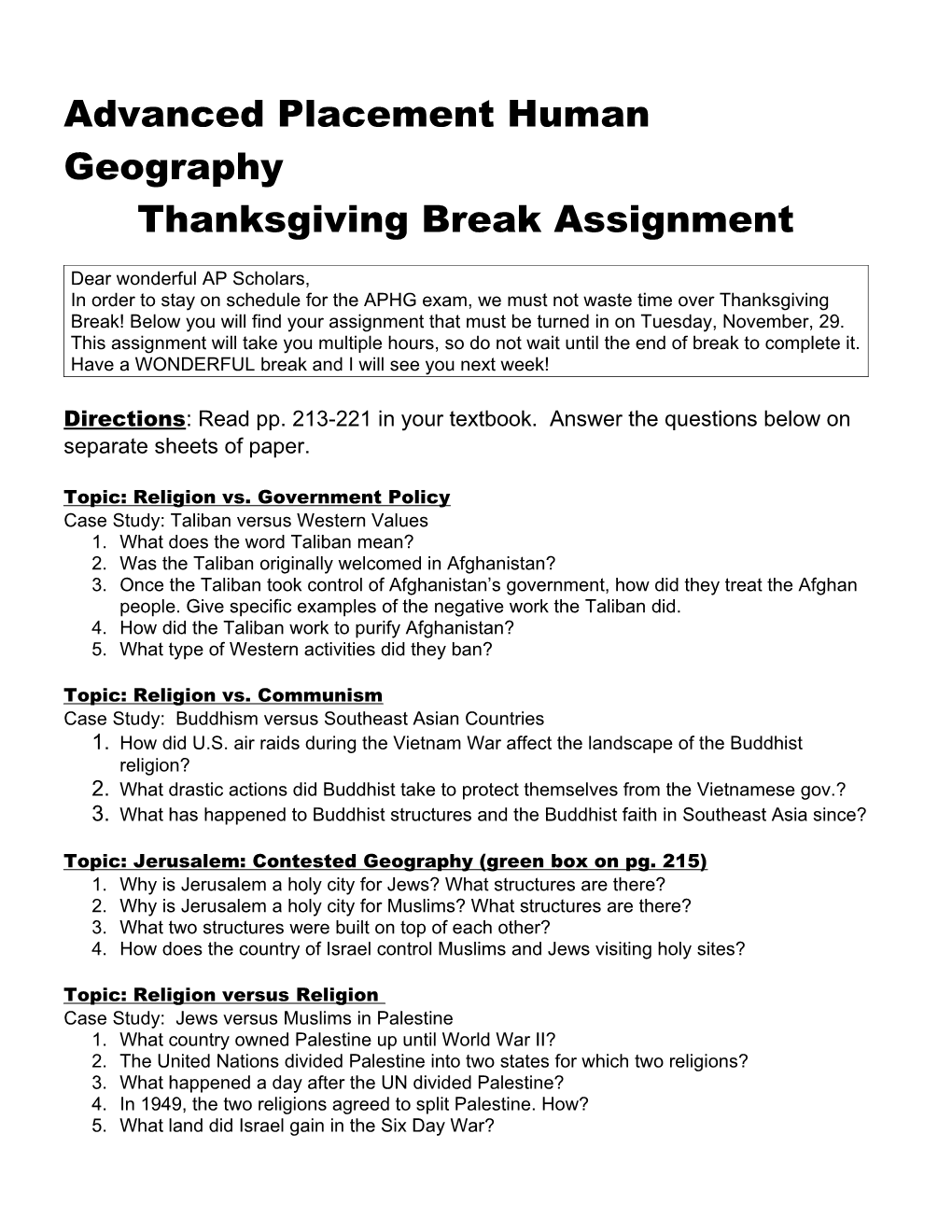 Advanced Placement Human Geography s3