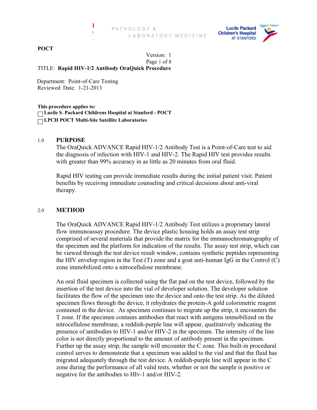 Clinical Laboratories Procedure