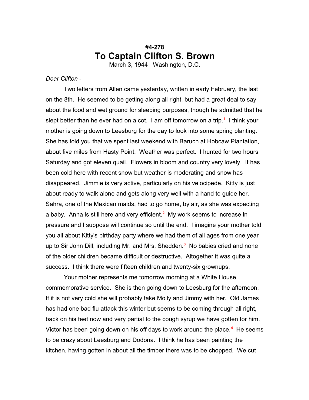 To Captain Clifton S. Brown