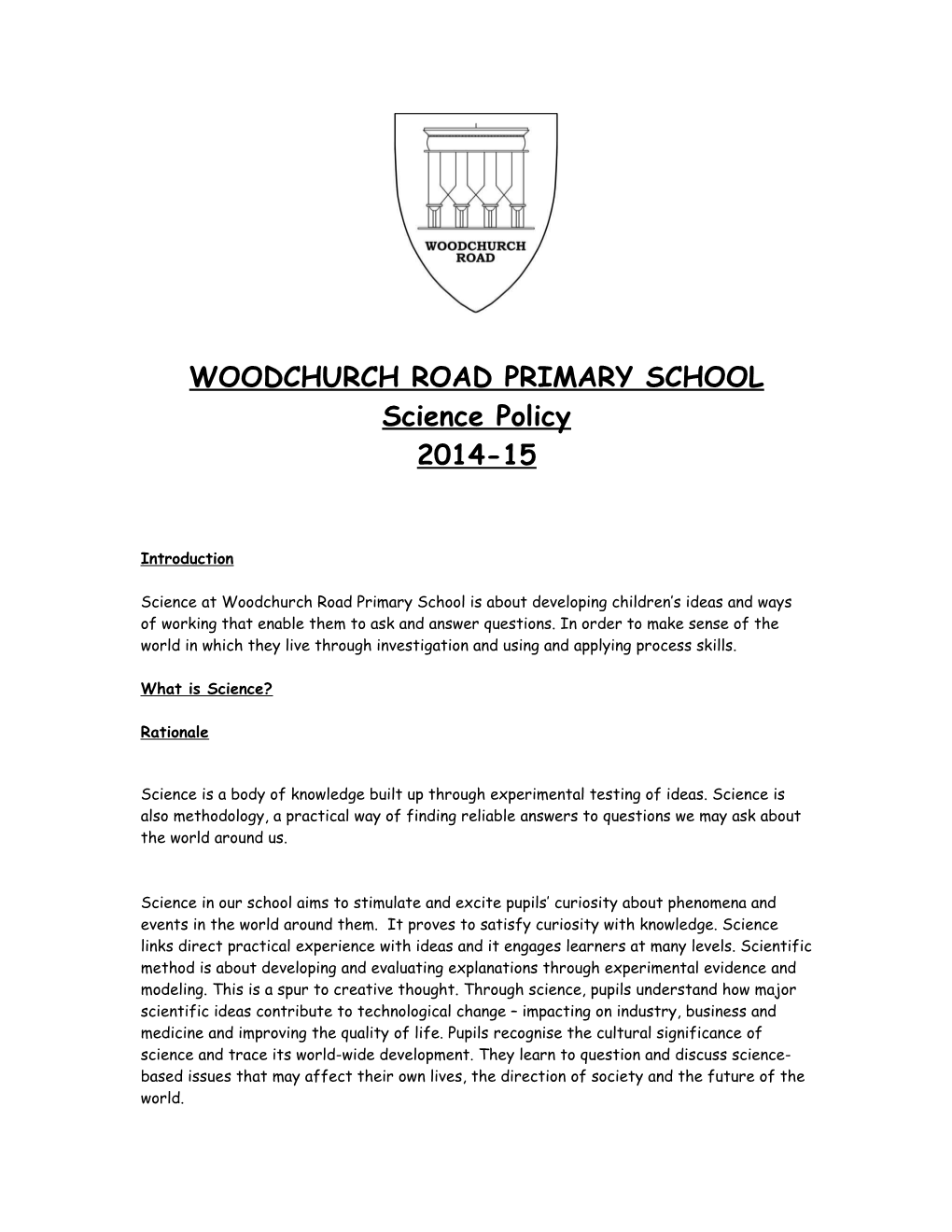 Woodchurch Road Primary School