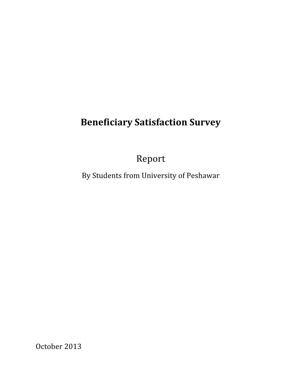 Beneficiary Satisfaction Survey