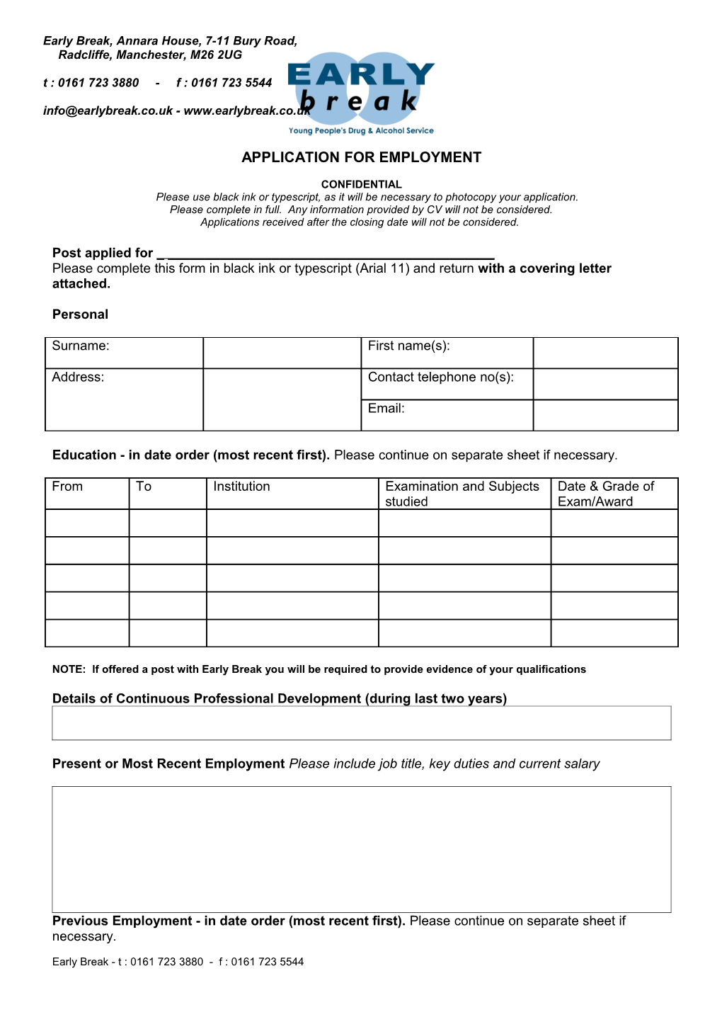 Application for Employment s56