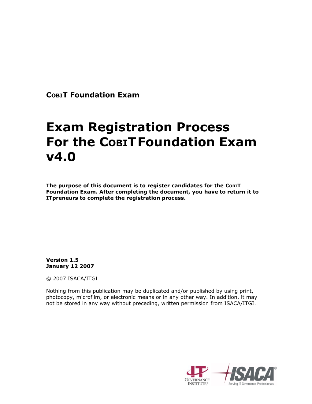 Cobit Foundation Exam
