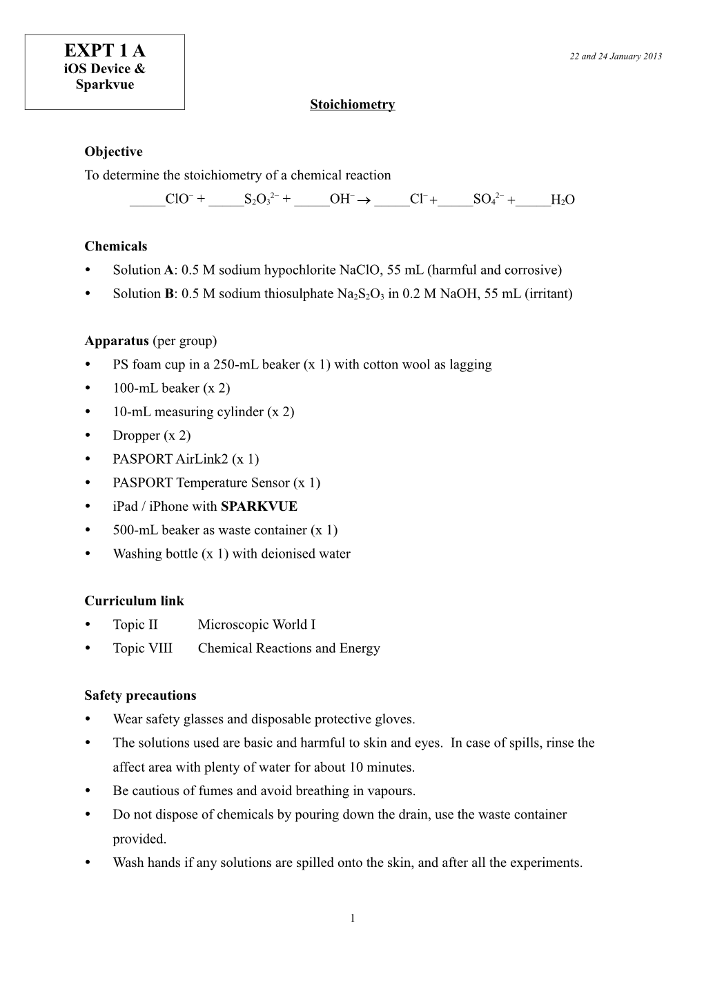 To Determine the Stoichiometry of a Chemical Reaction