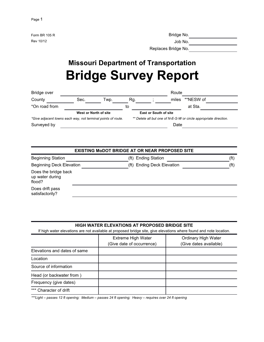 EXISTING Modot BRIDGE at OR NEAR PROPOSED SITE