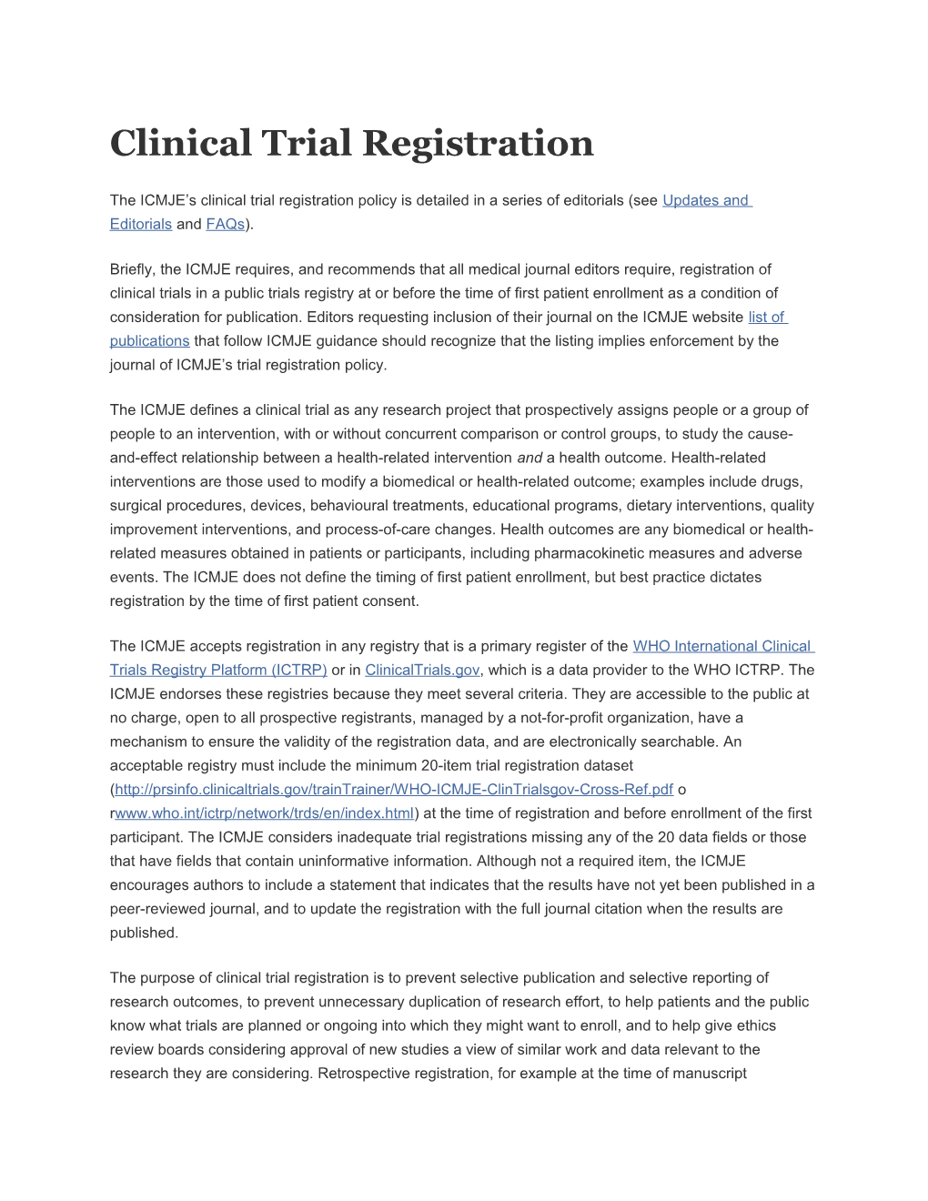 Clinical Trial Registration