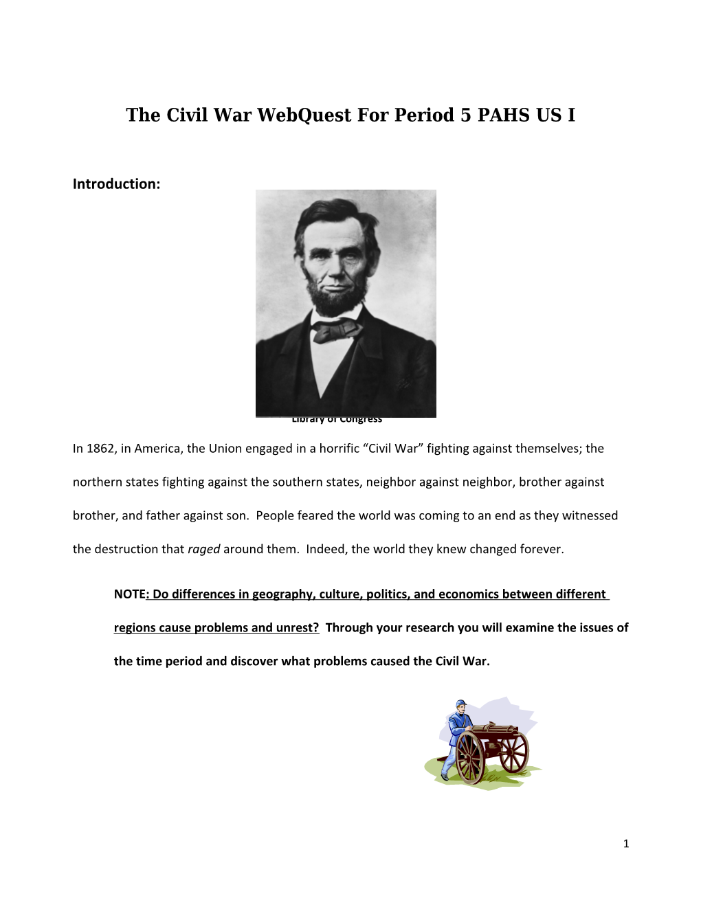 The Civil War Webquest