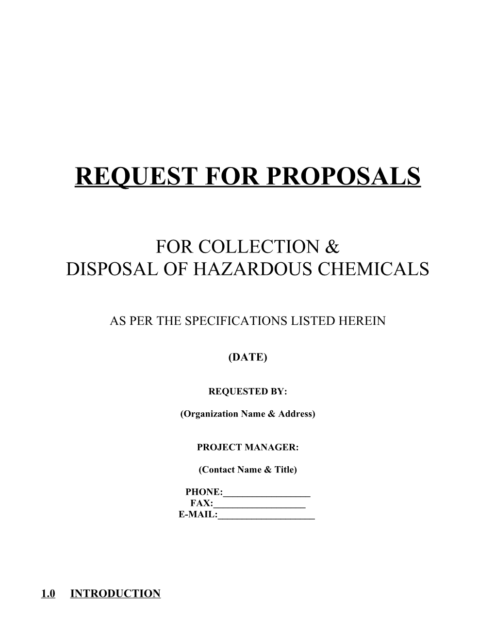 Request for Proposals s51