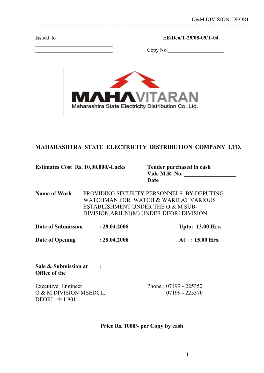 Maharashtra State Electricity Distribution Company Ltd s1