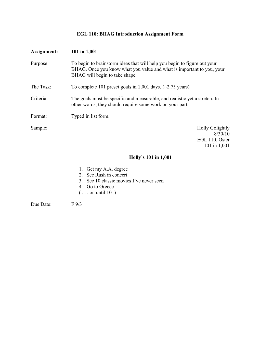 EGL 094: BHAG Introduction Assignment Form