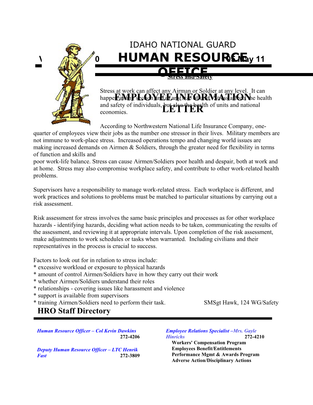 Volume 3 Employee Information Letter