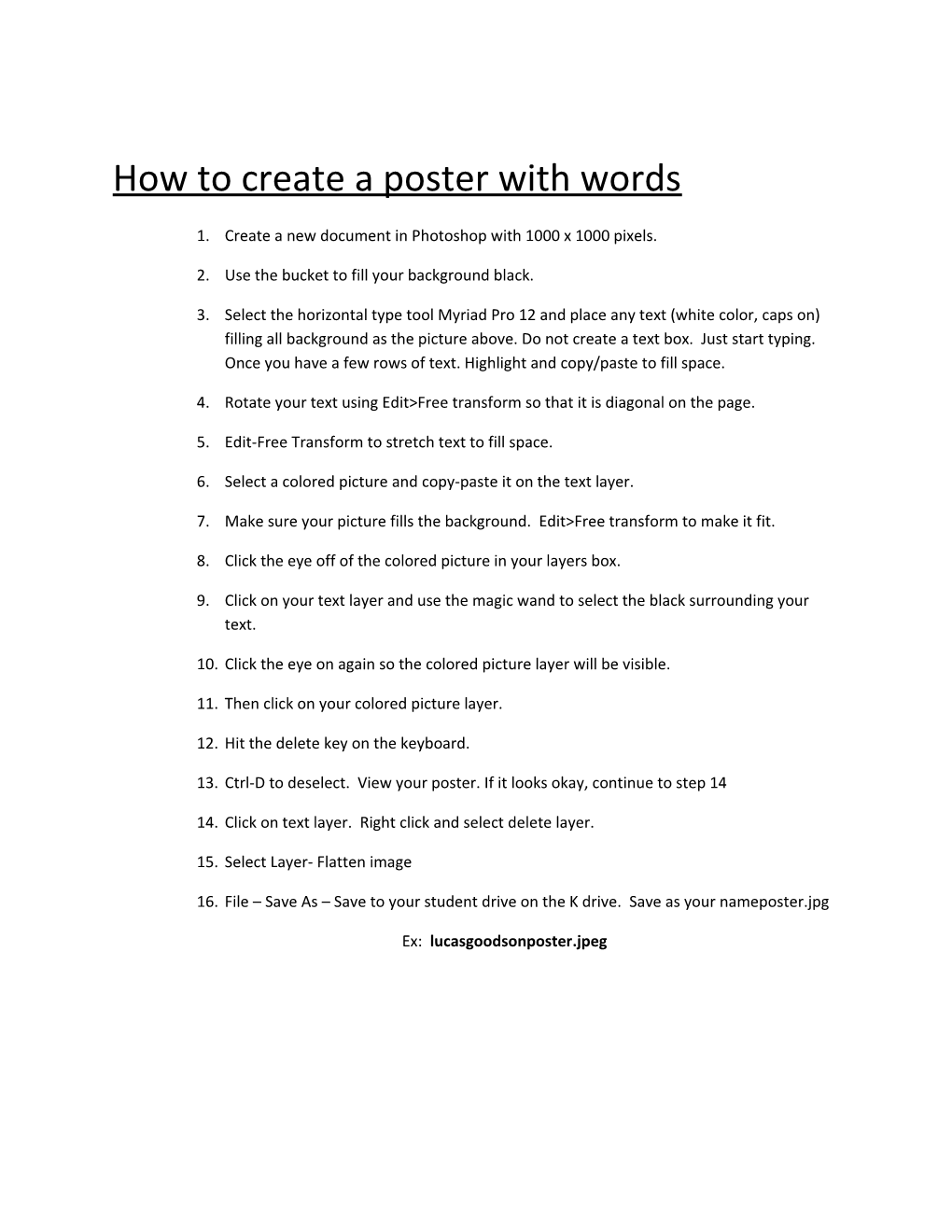 How to Create a Poster with Words