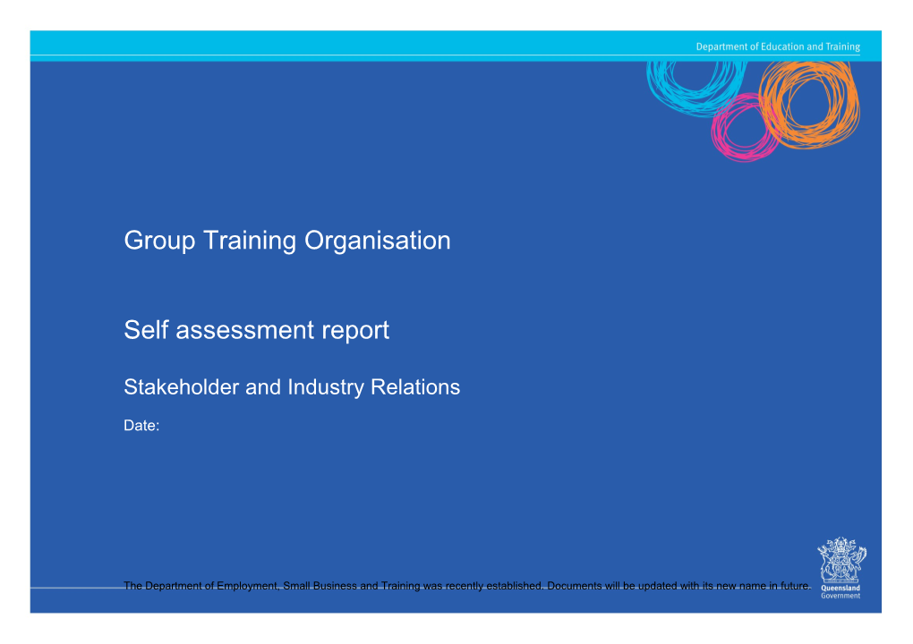 Group Training Organisation Self-Assessment Report