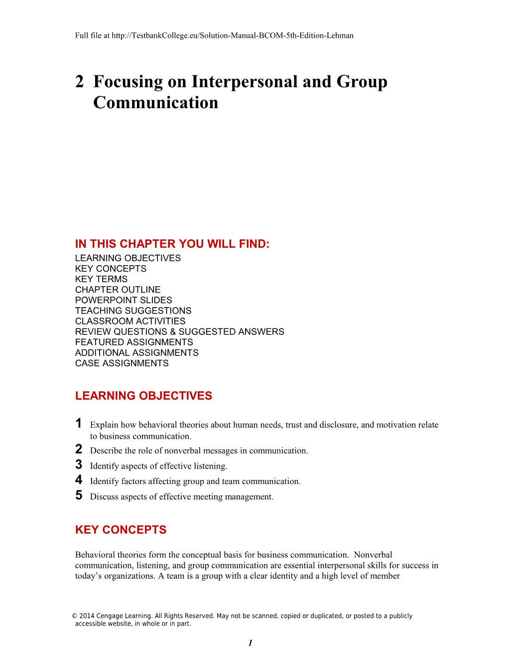 2 Focusing on Interpersonal Communication