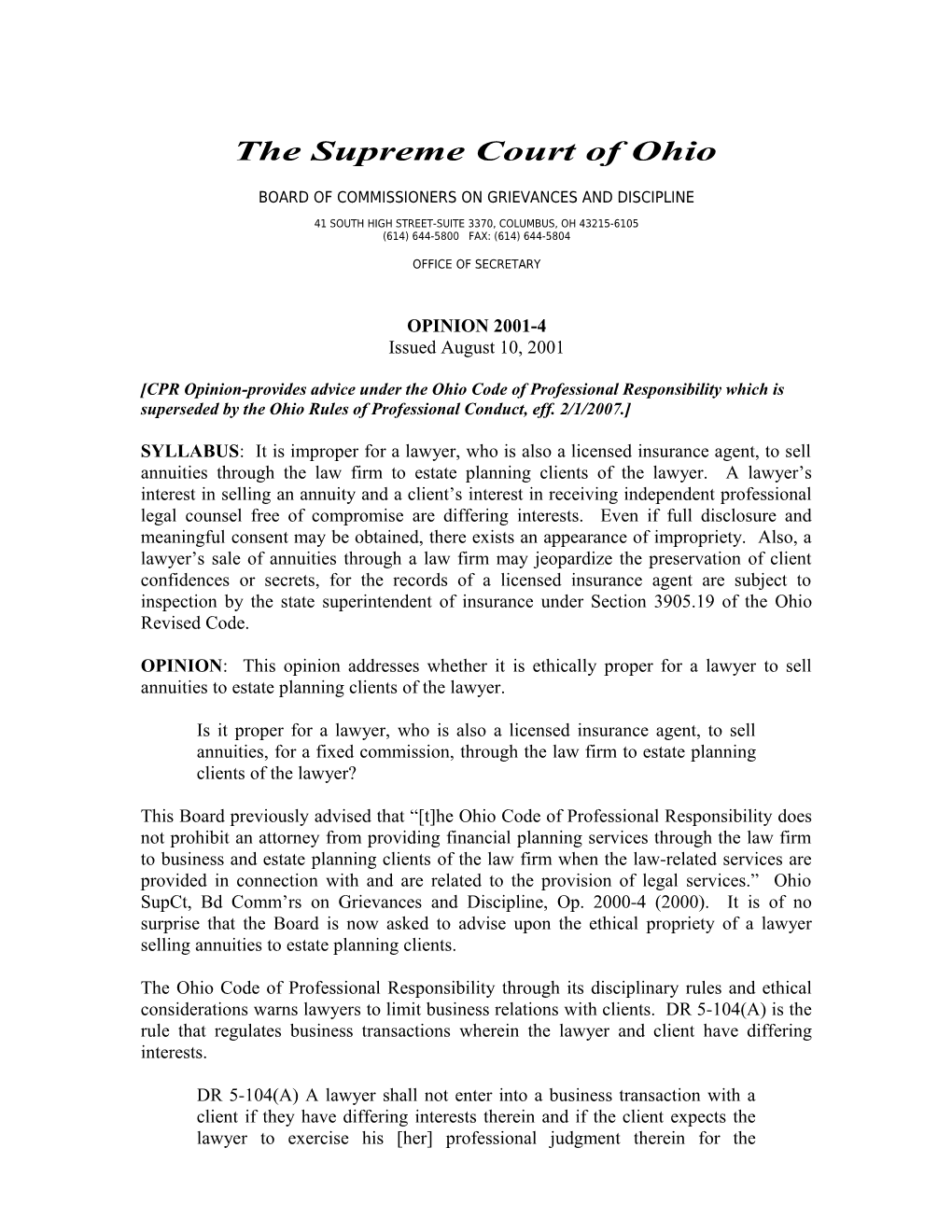 The Supreme Court of Ohio s25