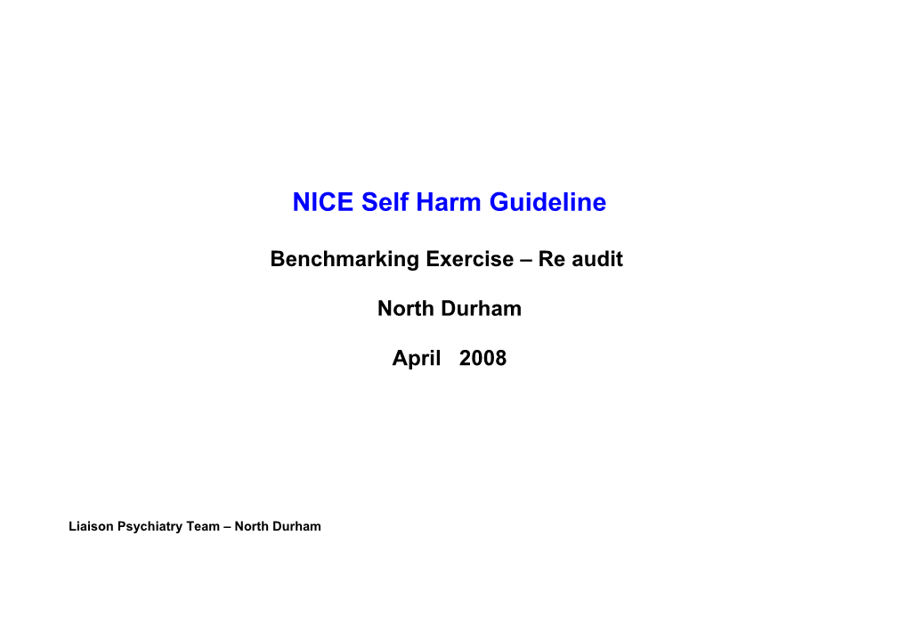 NICE Self Harm Guideline